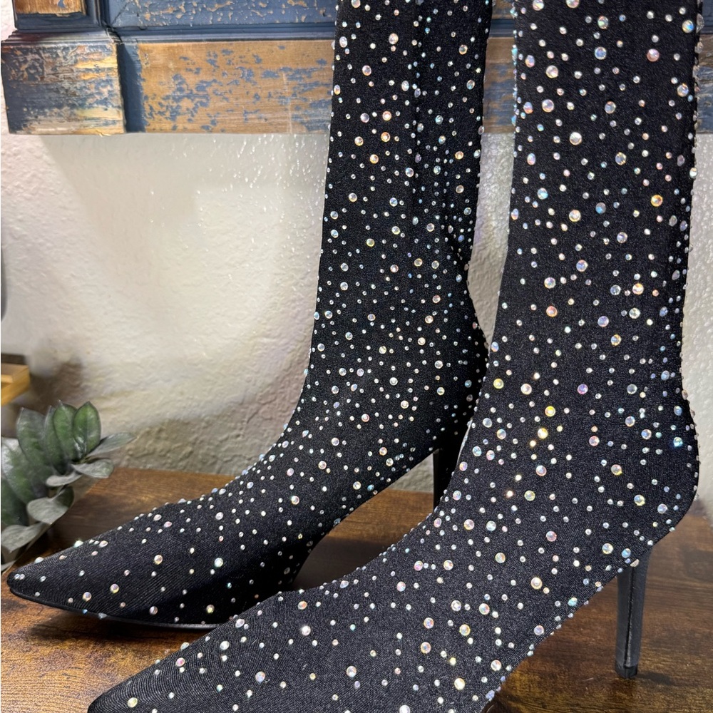 Black Rhinestone Tights - Picture 4 of 7